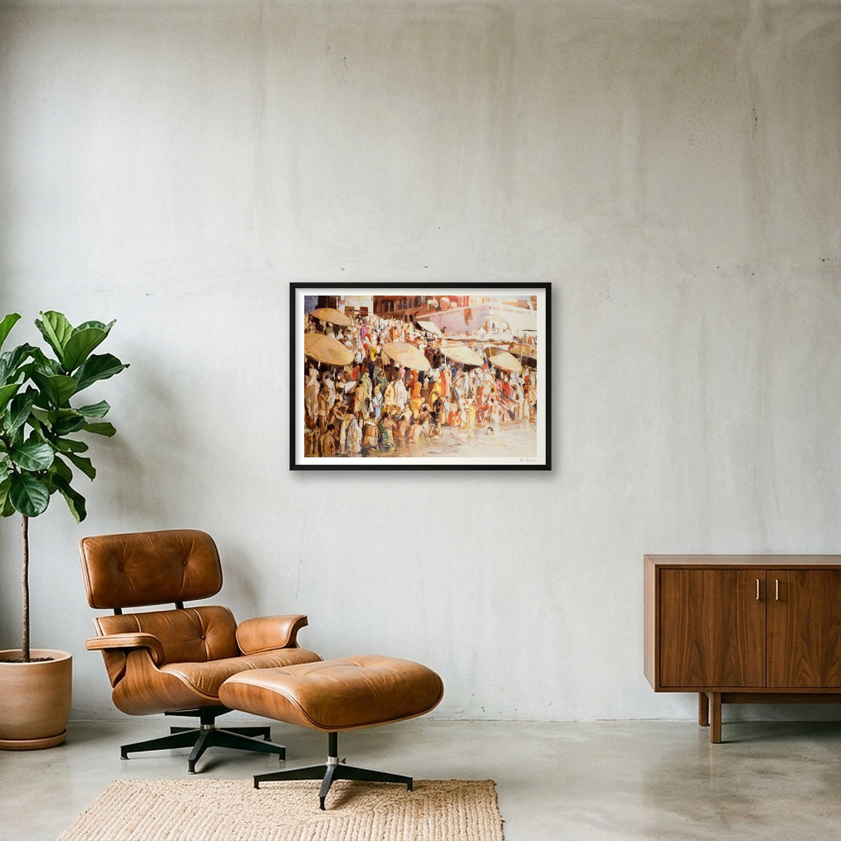 Varanasi Umbrellas — A1 (84×59cm, 33×23") Black Frame