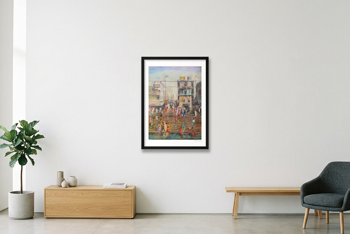 Varanasi — A2 (42×59cm, 17×23") Black Frame