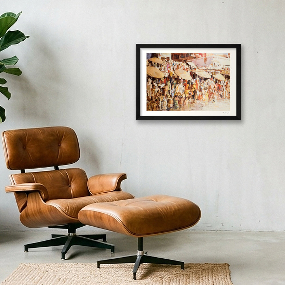 Varanasi Umbrellas — A3 (42×30cm, 17×12") Black Frame
