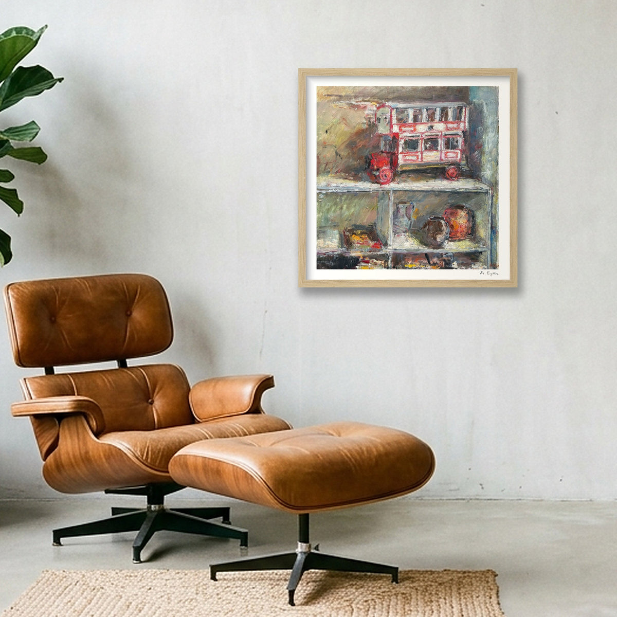 My Toy Bus — 40×40cm, 16×16" Oak Frame