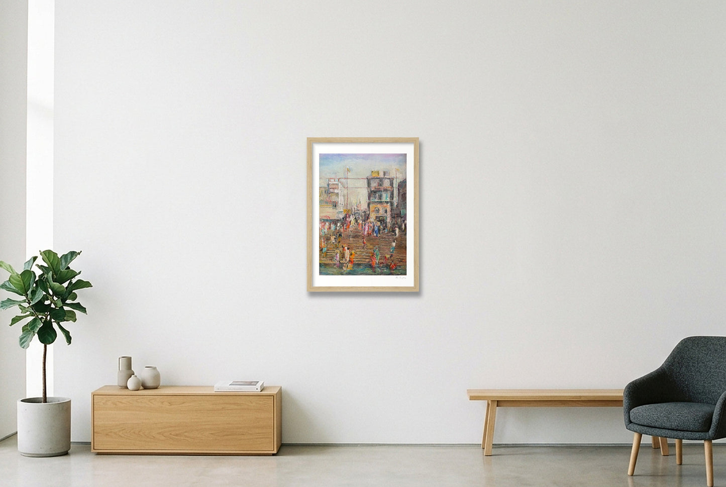 Varanasi — A3 (30×42cm, 12×17") Oak Frame