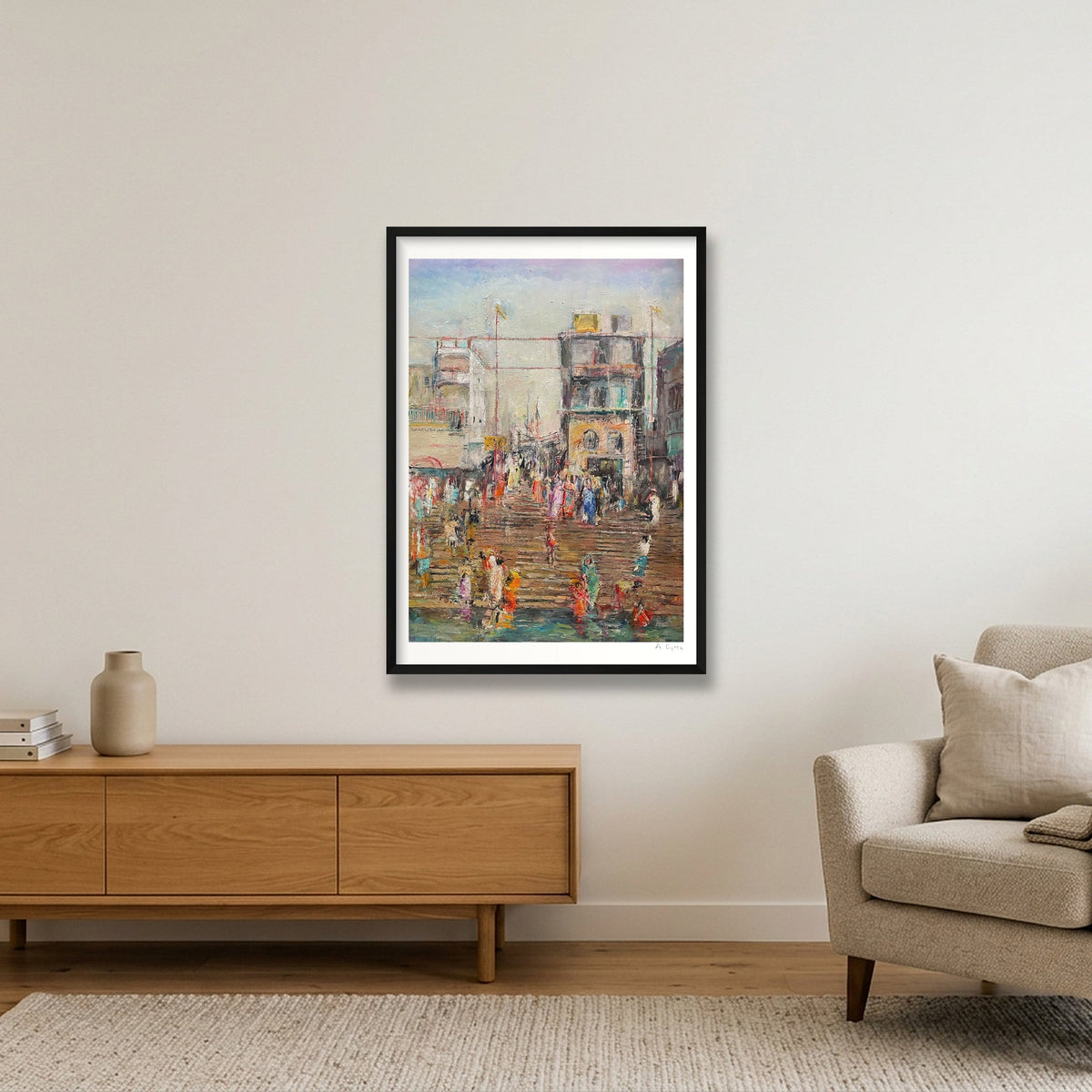 Varanasi — 59×84cm, 23×33" Black Frame