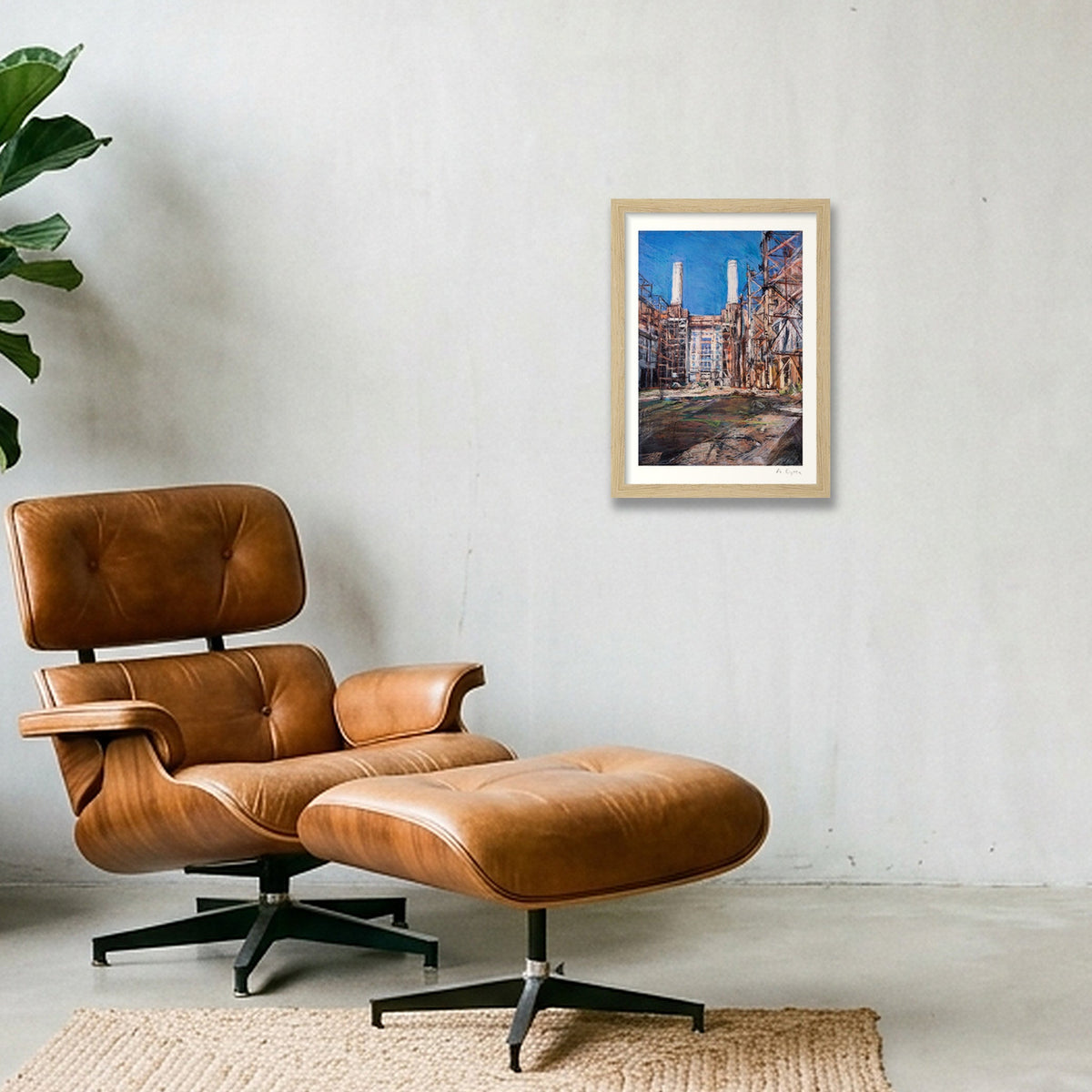 Battersea Power Station Interior  — A4 (21×30cm, 8×12") Oak Frame