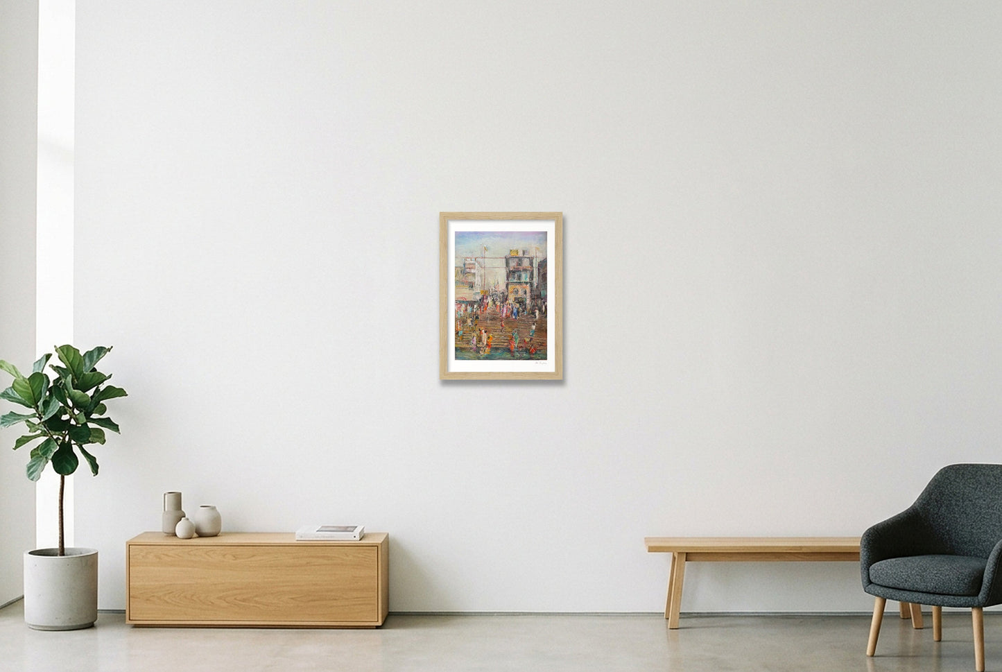 Varanasi — A4 (21×30cm, 8×12") Oak Frame