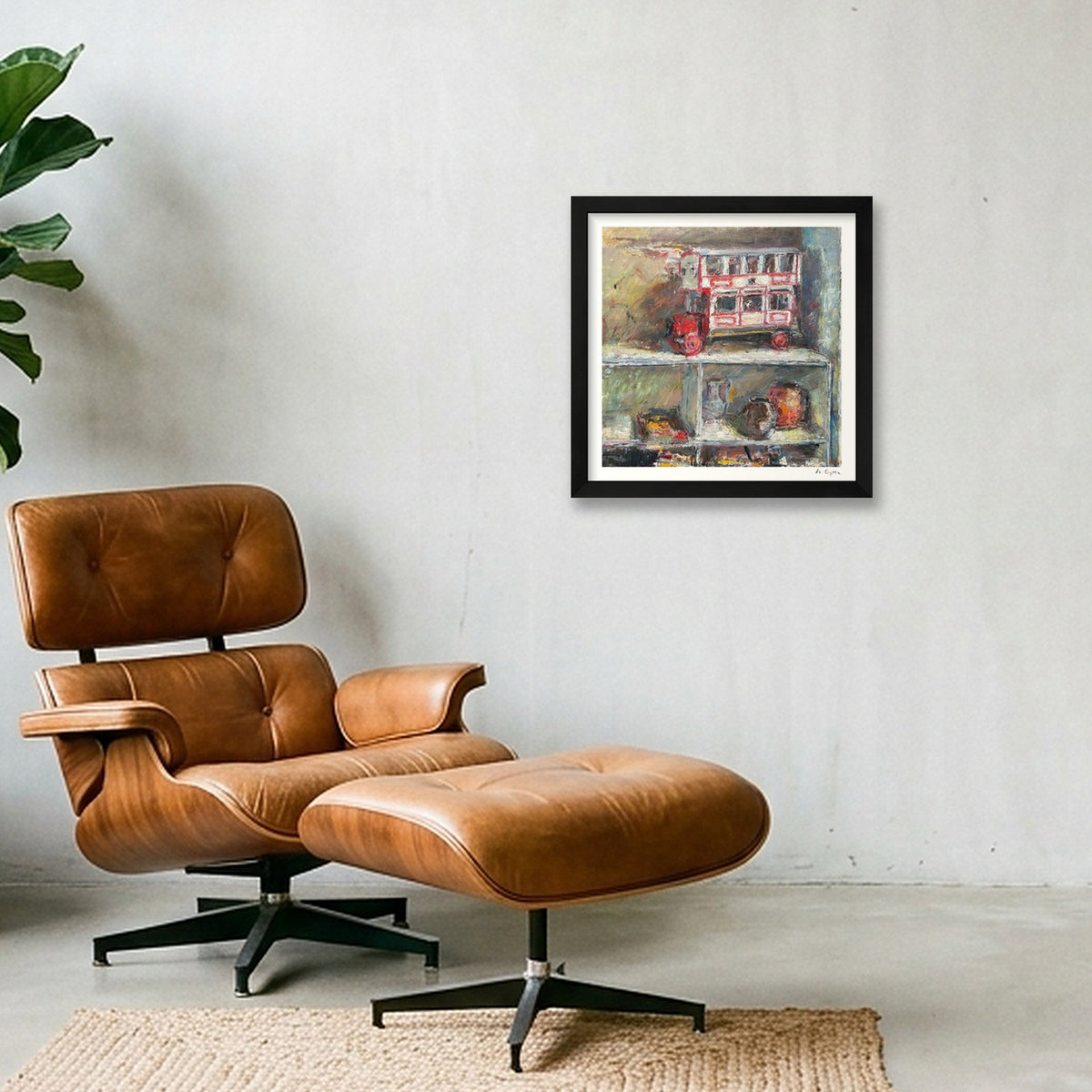 My Toy Bus — 30×30cm, 12×12" Black Frame