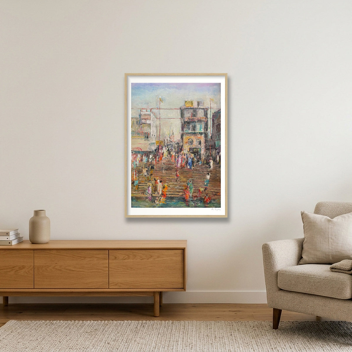 Varanasi — 59×84cm, 23×33" Oak Frame