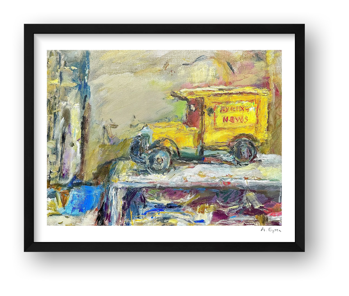 The Evening News Van — framed