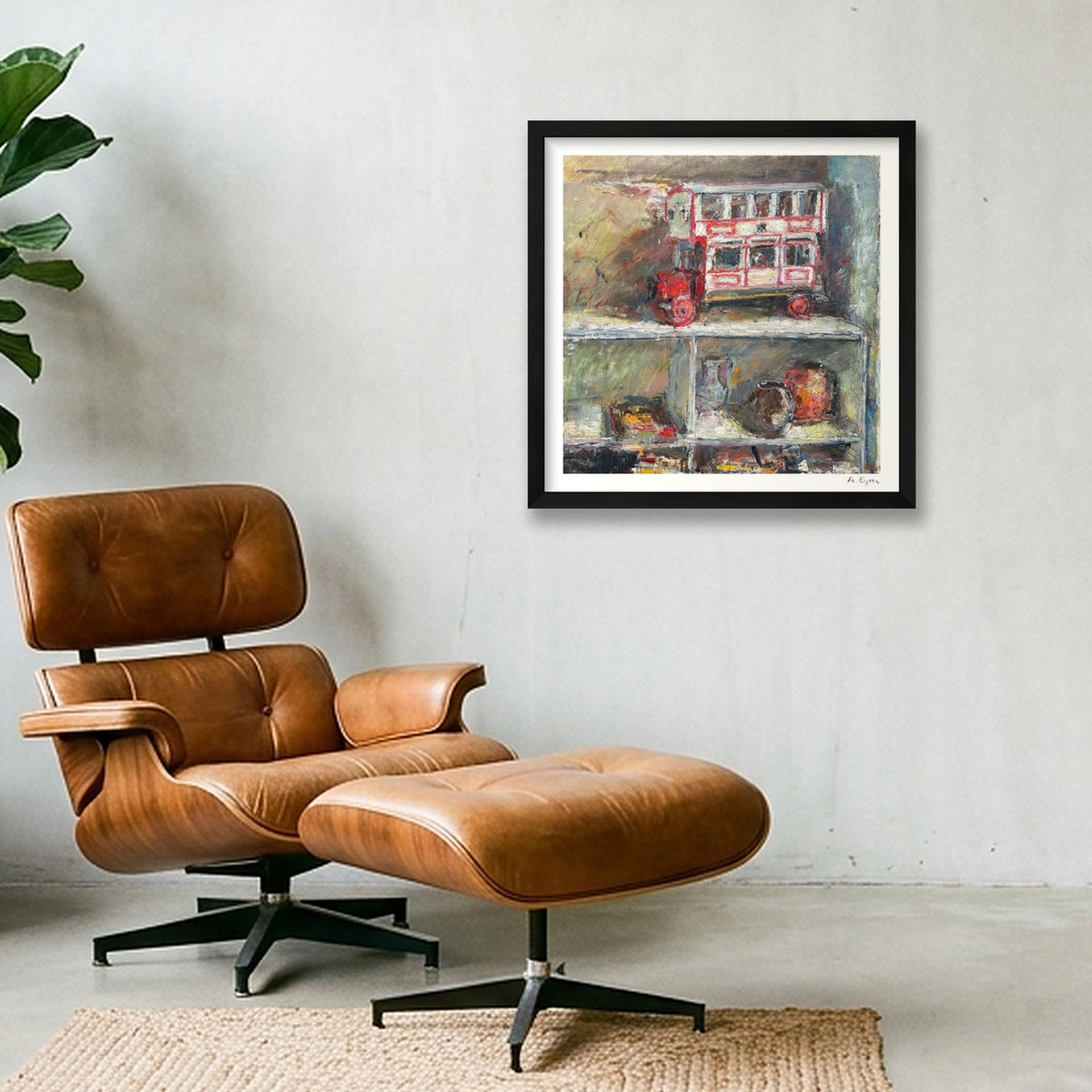My Toy Bus — 40×40cm, 16×16" Black Frame