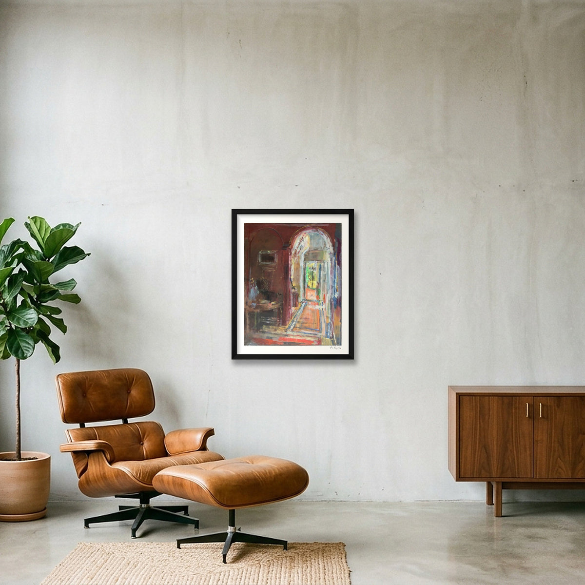 Hallway — 40×50cm, 16×20" Black Frame