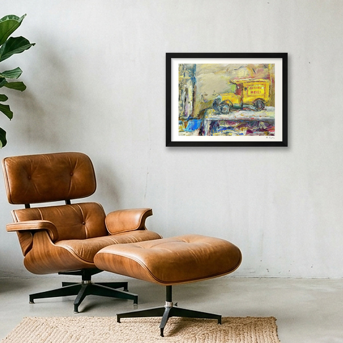 The Evening News Van — 40×30cm, 16×12" Black Frame