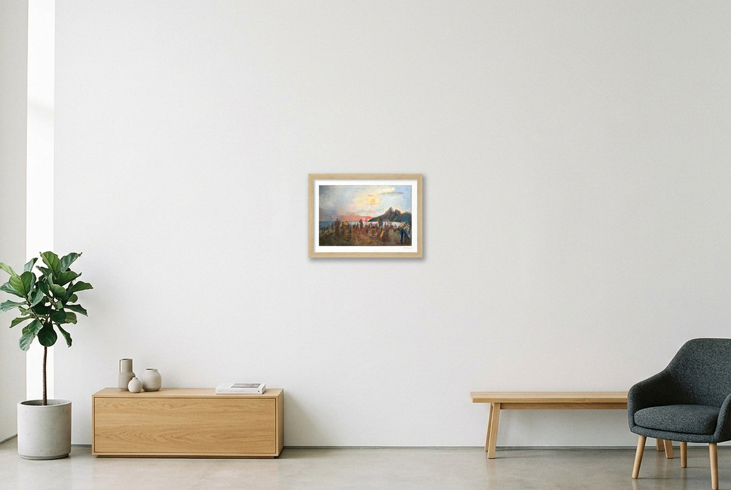 Ipenema Beach, Brazil — A4 (30×21cm, 12×8") Oak Frame