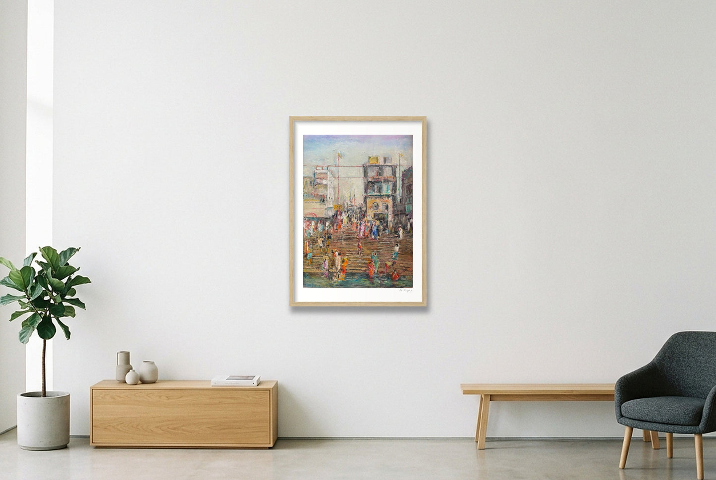 Varanasi — A2 (42×59cm, 17×23") Oak Frame