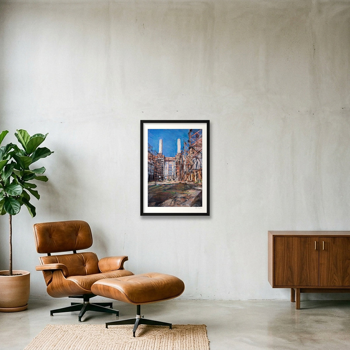 Battersea Power Station Interior  — A2 (42×59cm, 17×23") Black Frame