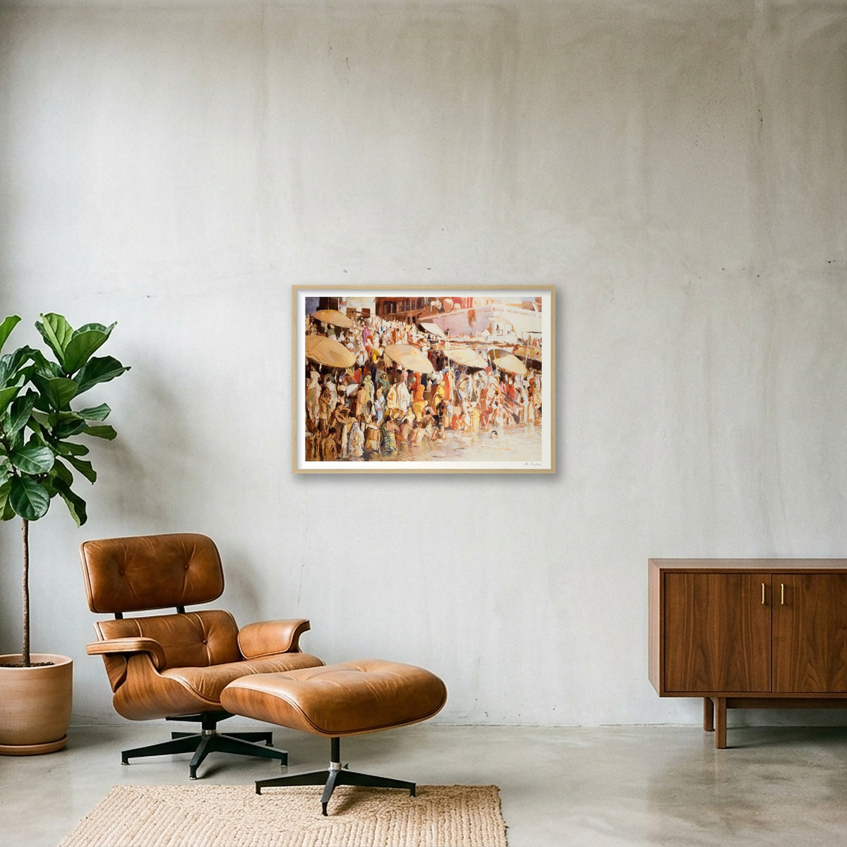 Varanasi Umbrellas — A1 (84×59cm, 33×23") Oak Frame