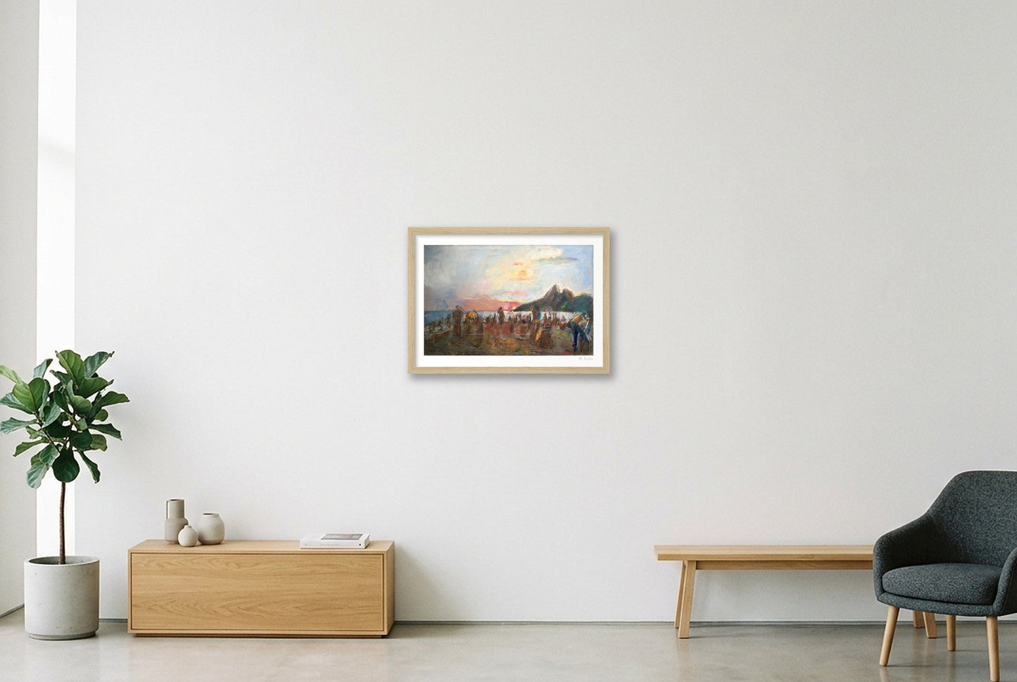 Ipenema Beach, Brazil — A3 (42×30cm, 17×12") Oak Frame